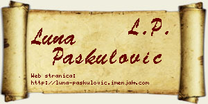 Luna Paskulović vizit kartica